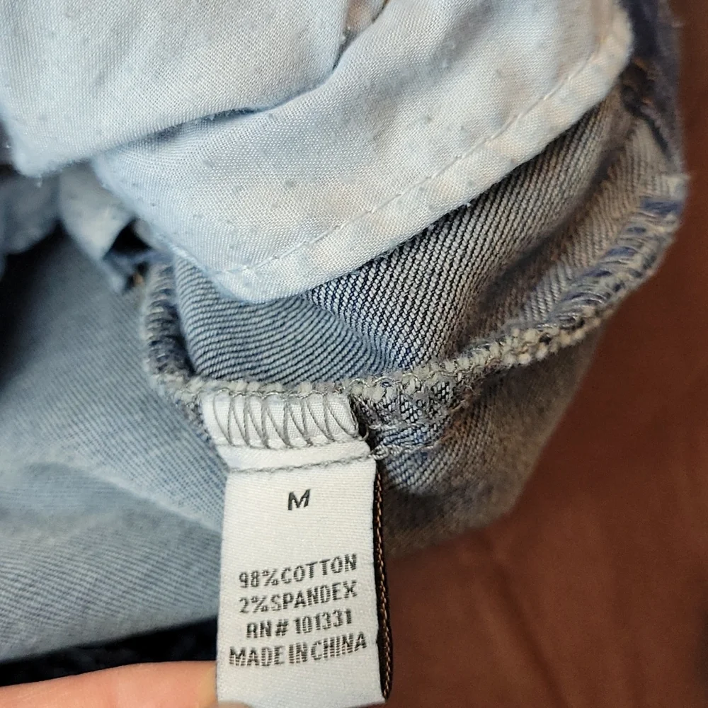REFUGE Distressed Jean Trucker Jacket  M
